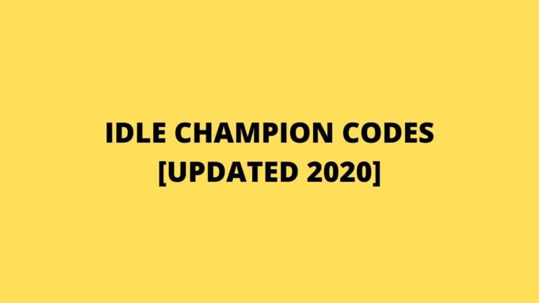 IDLE CHAMPION CODE